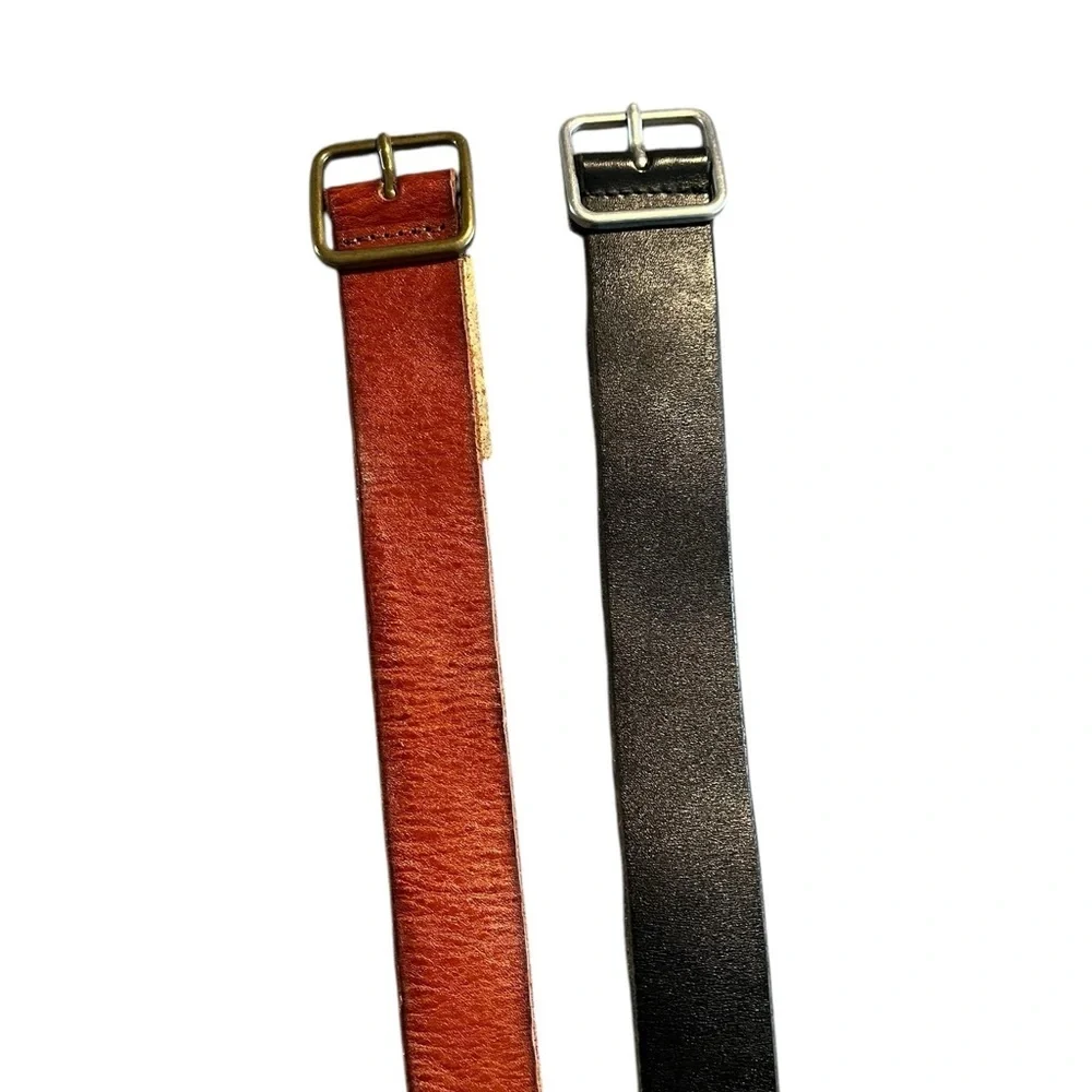 LUCKY BRAND Men's Genuine Leather Black Belt and Brown Belt‎ Lot of 2